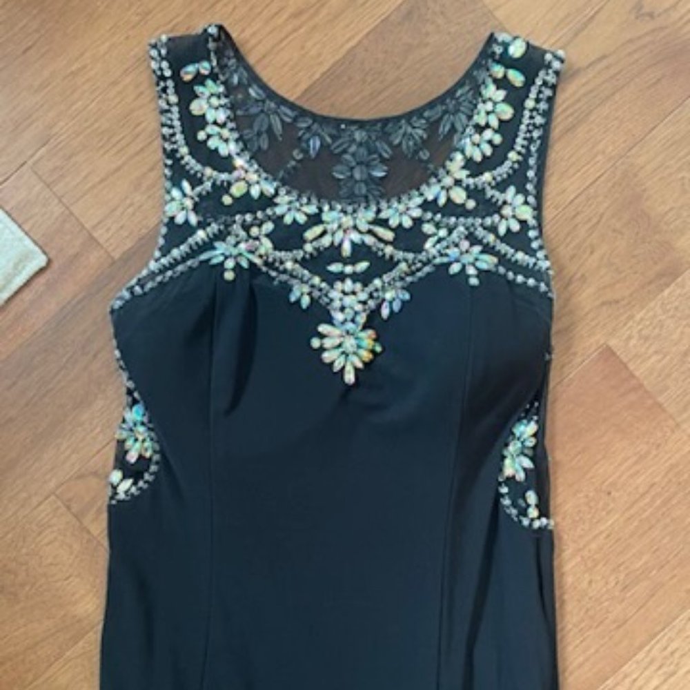 Black Beaded Prom Dress - Size 6 (shows 11 but fits be as a 6)